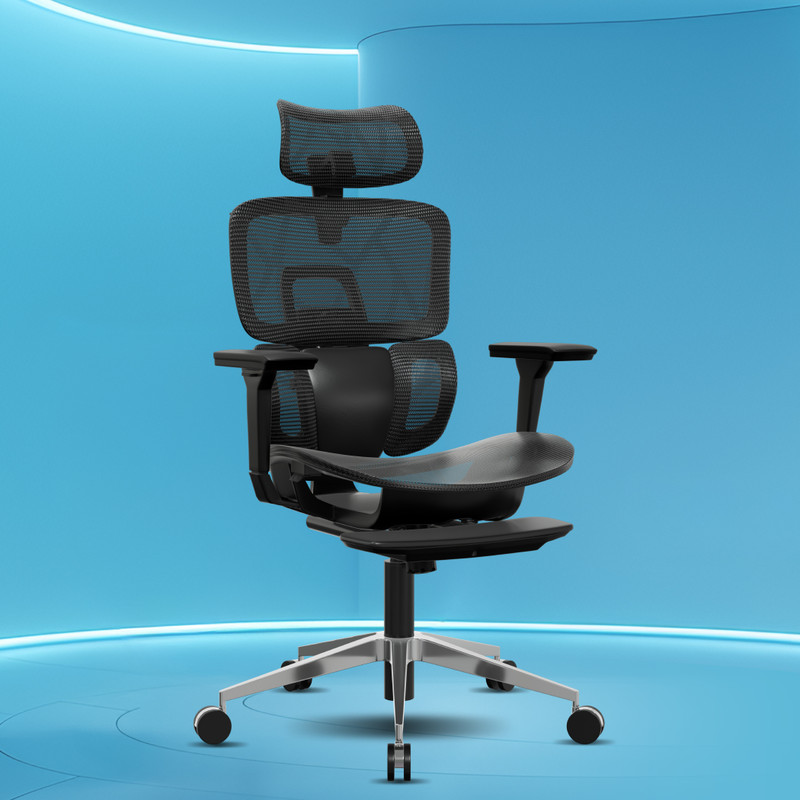 sleep company ultron smartgrid premium ergonomic high back revolving chair office home nylon executive