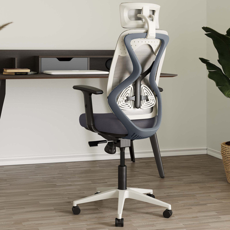 CARLTON LONDON Atlas Mesh Office Adjustable Arm Chair Grey, White, Optional Installation Available