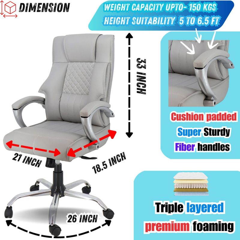 CLASSELA Boss Leatherette Office Chair - Image 6