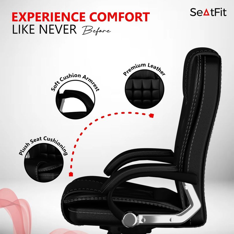 SEATFIT A47 Ergonomic Leatherette Office Chair - Image 5