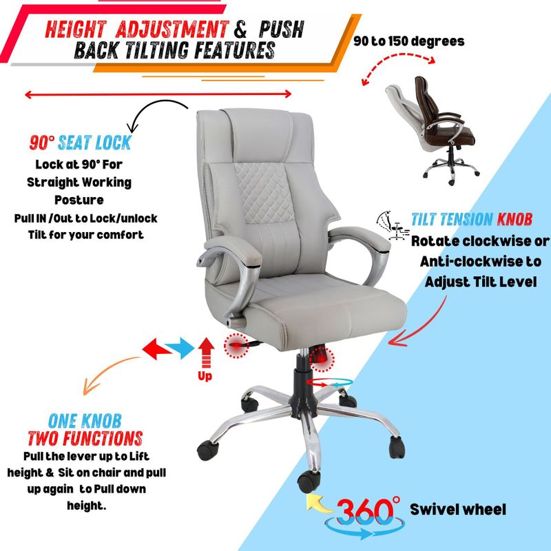 CLASSELA Boss Leatherette Office Chair - Image 5
