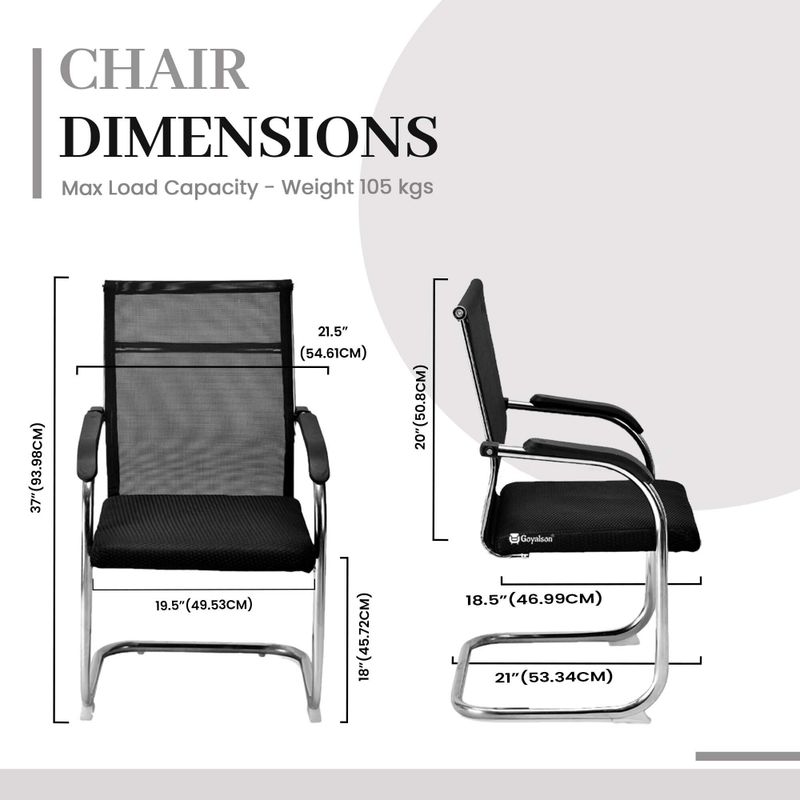 GOYALSON Fabric Office Visitor Chair - Image 4