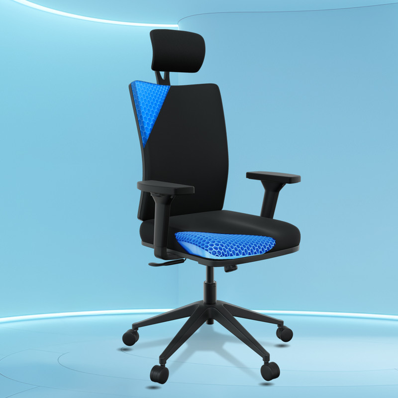 The Sleep Company Onyx SmartGRID Premium Orthopedic High-Back Desk Chair for Office & Home Nylon Office Executive Chair Black, Optional Installation A