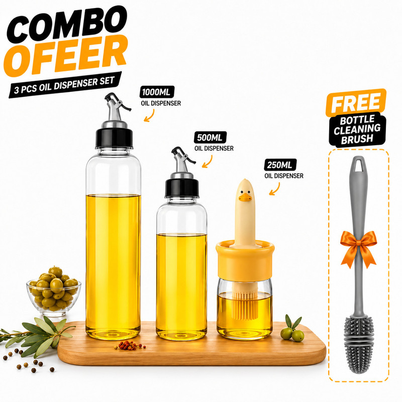 KitchEra Exim 1000 ml Cooking Oil Dispenser Set Pack of 4