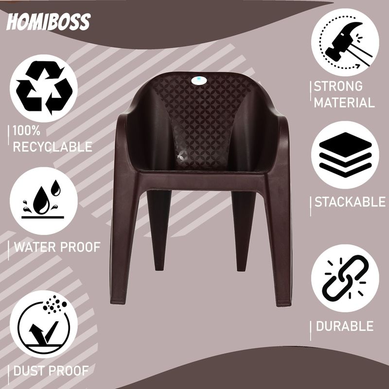 HOMIBOSS Plastic Chair Set of 6 - Image 5