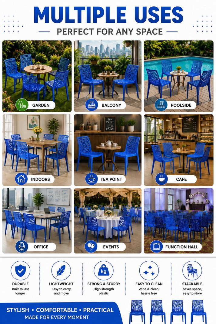 SRI GAYATHRI POLYMERS à¤¶à¥à¤°à¥ à¤à¤¾à¤¯à¤¤à¥à¤°à¥ à¤ªà¥à¤²à¥à¤®à¤°à¥à¤¸ Premium Web Design Plastic Chair|Stylish Modern Armless Chair for multipurpose à¤ªà¥à¤²à¤¾à¤¸à¥à¤à¤¿à¤ à¤à¤à¤à¤¡à¥à¤° à¤à¥à¤¯à¤° (à¤«à¤¿à¤¨à¤¿à¤¶ à¤°à¤à¤ - à¤¨à¥à¤²à¤¾) - Image 6