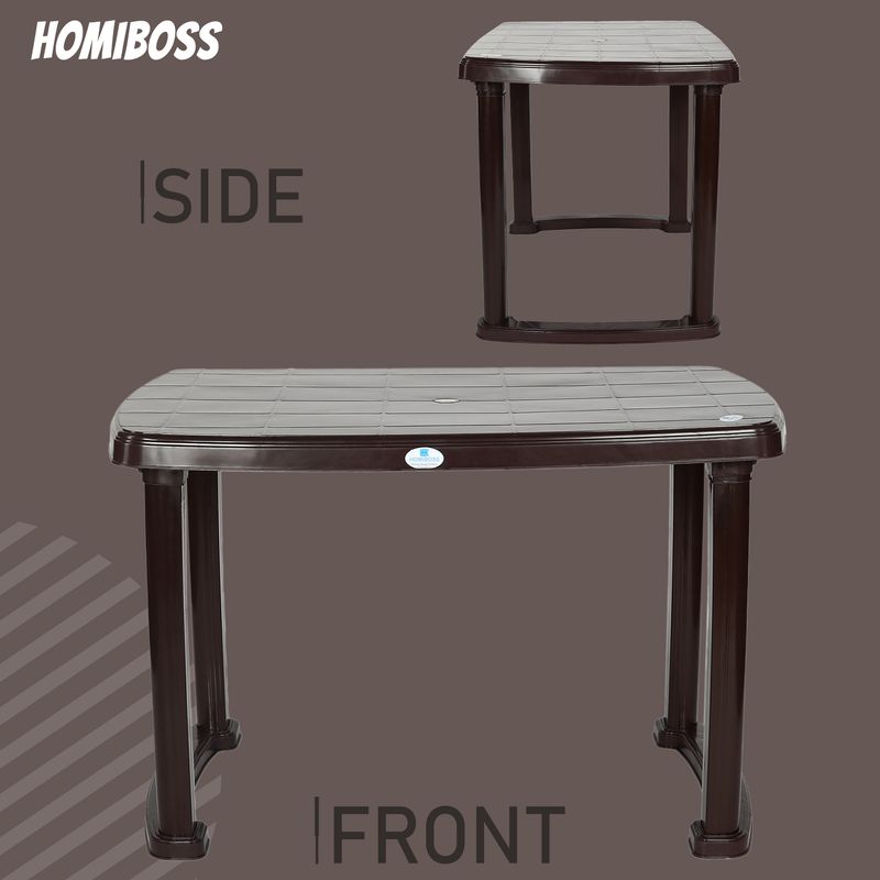 HOMIBOSS Plastic Foldable Table Brown - Image 7