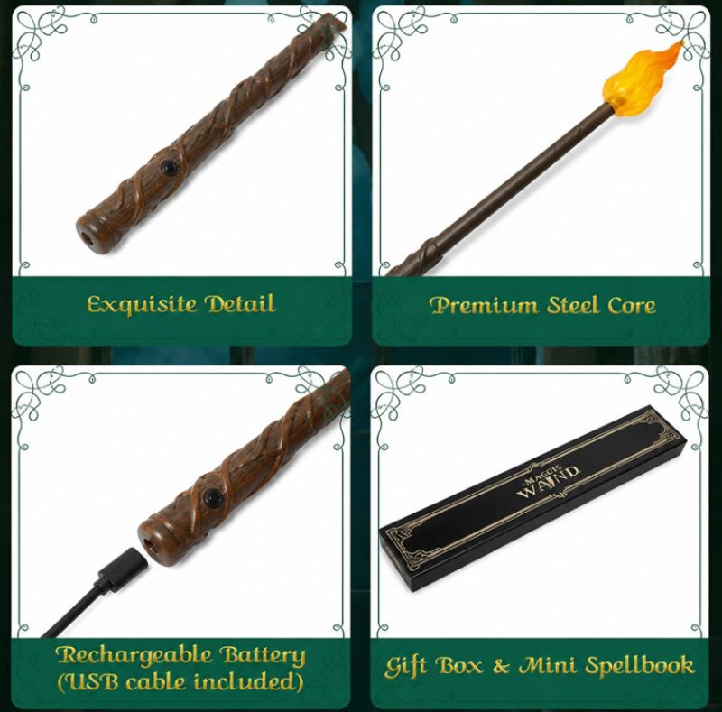 koorichh Brown Fantasy Magic Wand for Cosplay Halloween - Image 4
