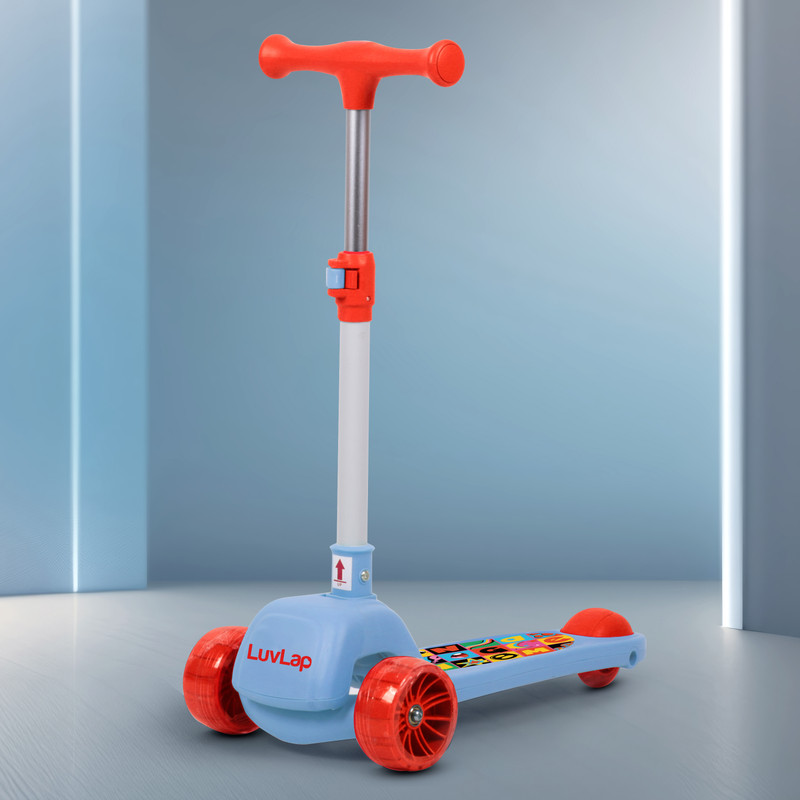 LuvLap Elegant Scooter for Kids - Toddler 3-Wheel Kick Scooter with LED Lights Blue, Red