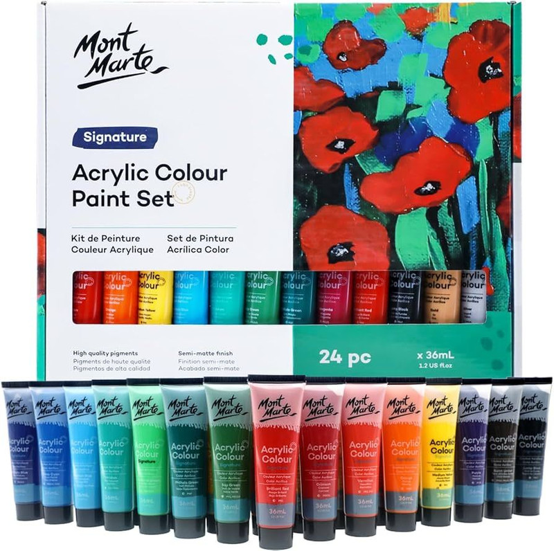 Venti Mont Marte Acrylic Colour Paint Set Signature 24pc x 36ml (Set of 24, Multicolor)