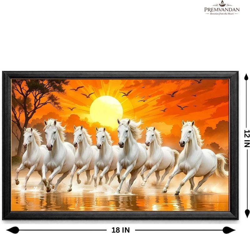 Premvandan 7 Running Horses Wall Painting - Image 5