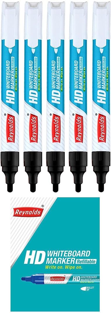 Reynolds HD WM Marker Ink (Pack of 5, Ink Color - Black)