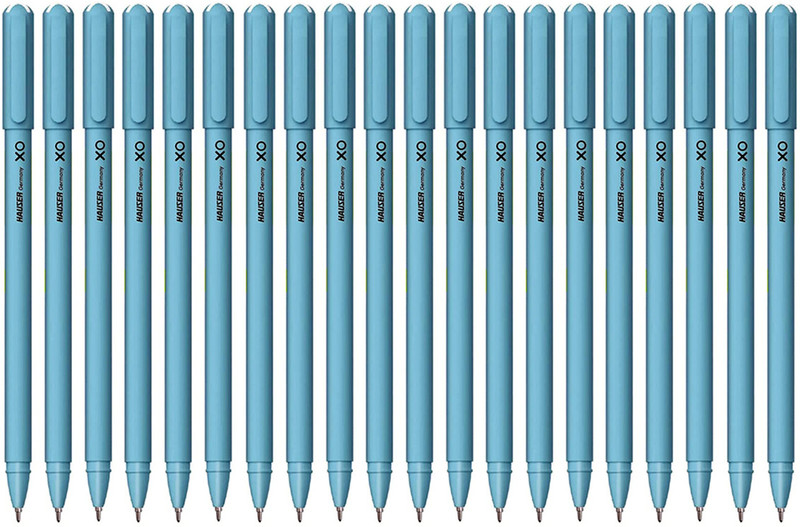 HAUSER XO Ball Pen Wallet Pack | 0.6 mm | Comfortable Grip With Smudge Free Writing Ball Pen Pack of 20, Ink Color - Blue