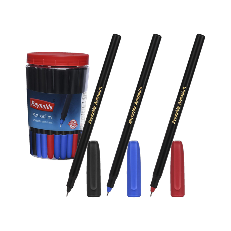 Reynolds Aeroslim Ball Pen (Pack of 70, Ink Color - Blue, Black, ...more
