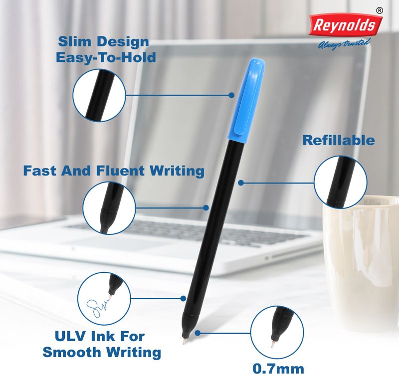 Reynolds Smoothmate Ball Pen (Pack of 50, Black) - Image 4