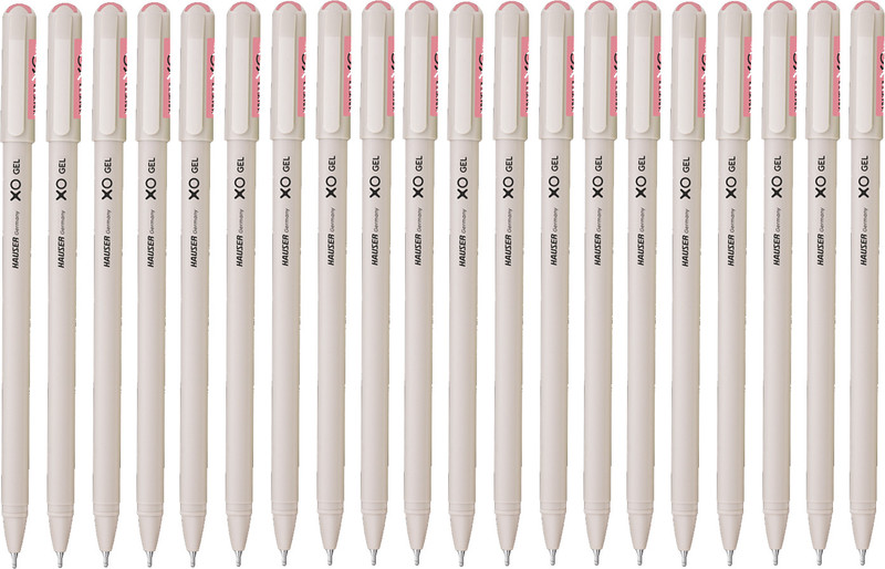HAUSER XO Gel Pen | Sleek Body & Minimalistic Design With Matt Finish Gel Pen Pack of 20, Ink Color - Red