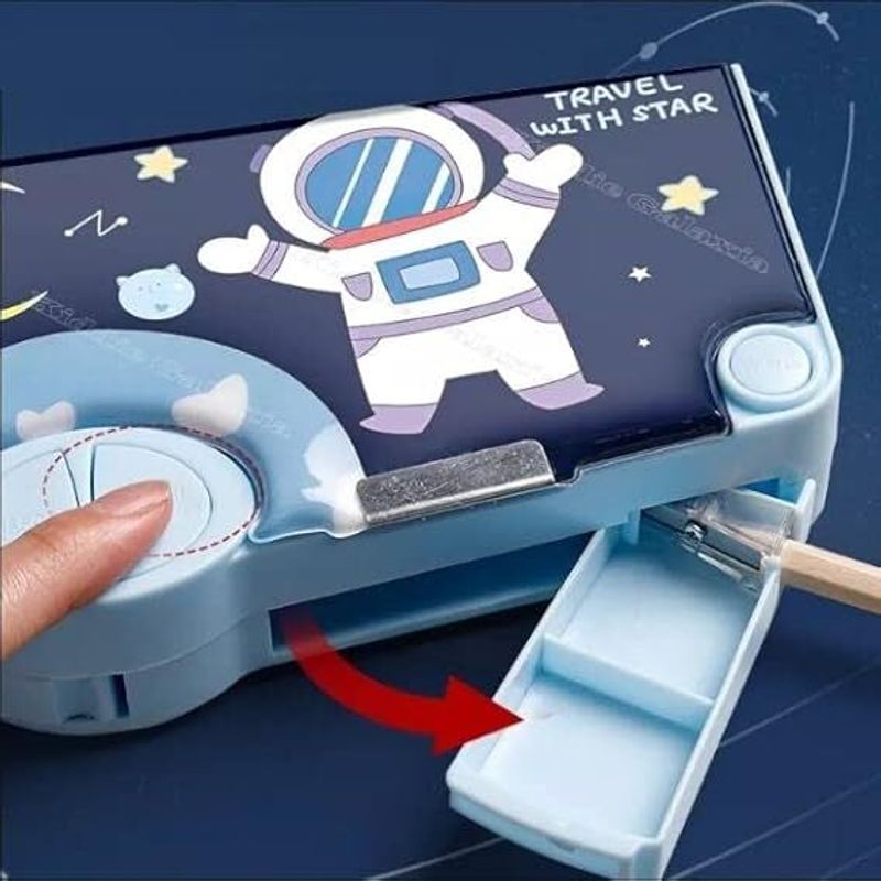 Kiddie Galaxia Art Plastic Pencil Box, Blue - Image 5