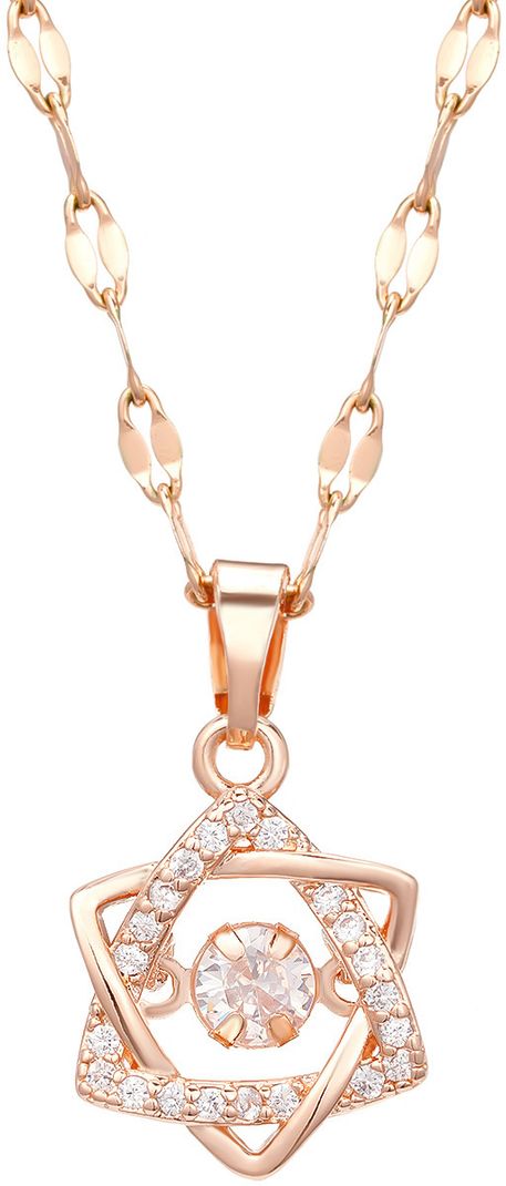 Peprika Rose Gold Crystal Pendant Necklace - Image 5