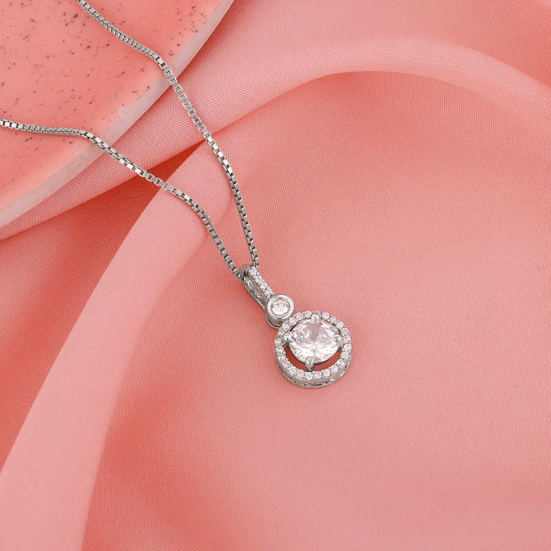 GIVA 925 Silver Drizzle Drop Pendant |Lifetime Plating|6 Month Warranty Rhodium Zircon Sterling Silver Pendant