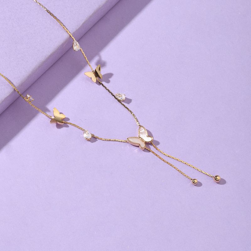 Salty Radiant Butterfly Tassel Neck Chain - Image 6
