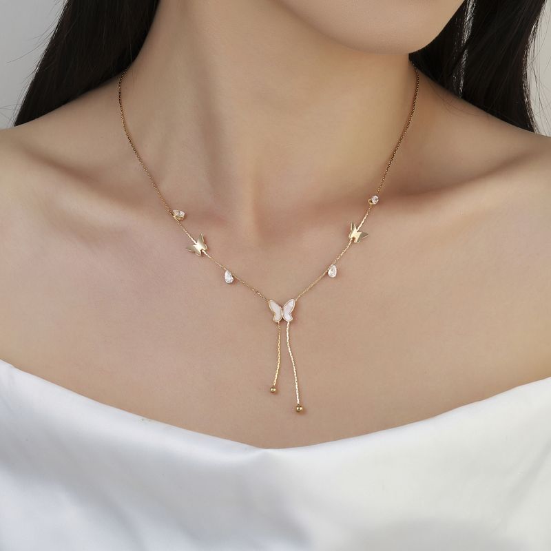 Salty Radiant Butterfly Tassel Neck Chain - Image 4