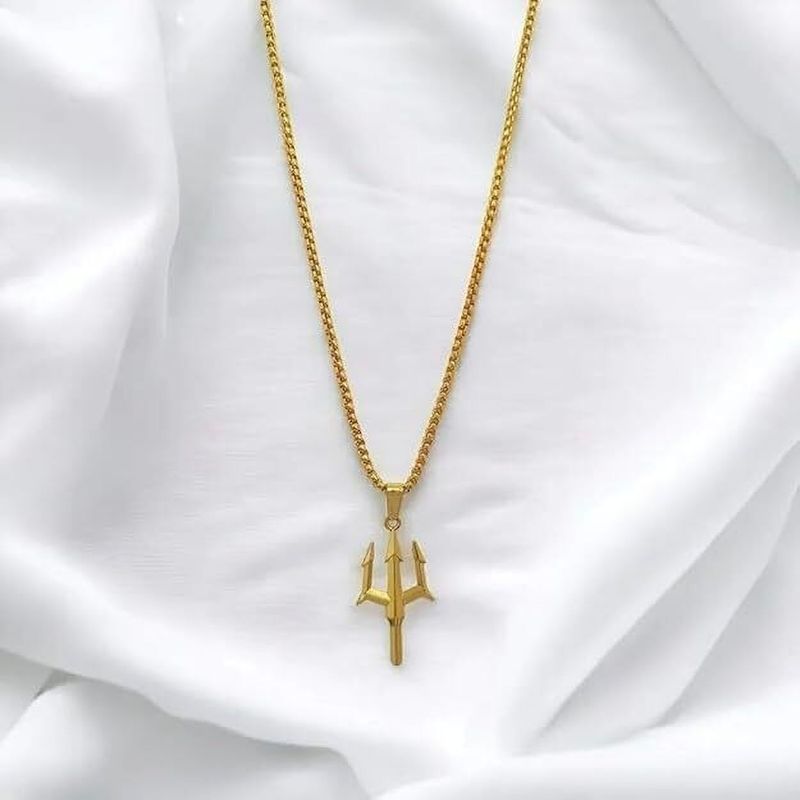 youwon Trishul Pendant Necklace for Men, Aluminum - Image 6