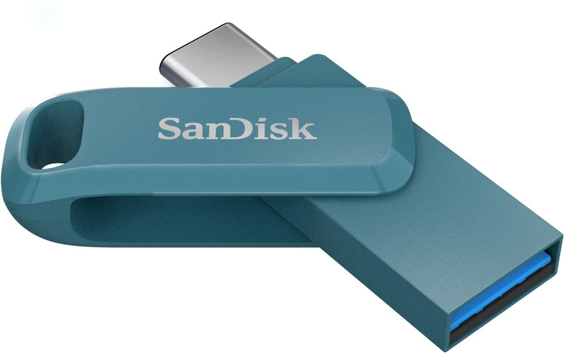 SanDisk SDDDC3-128G-I46NPD 128 GB OTG Drive Compatible with Desktop Computer, Laptop, Mobile USB 3.2 Metal Case Blue, Mobile Pendrive