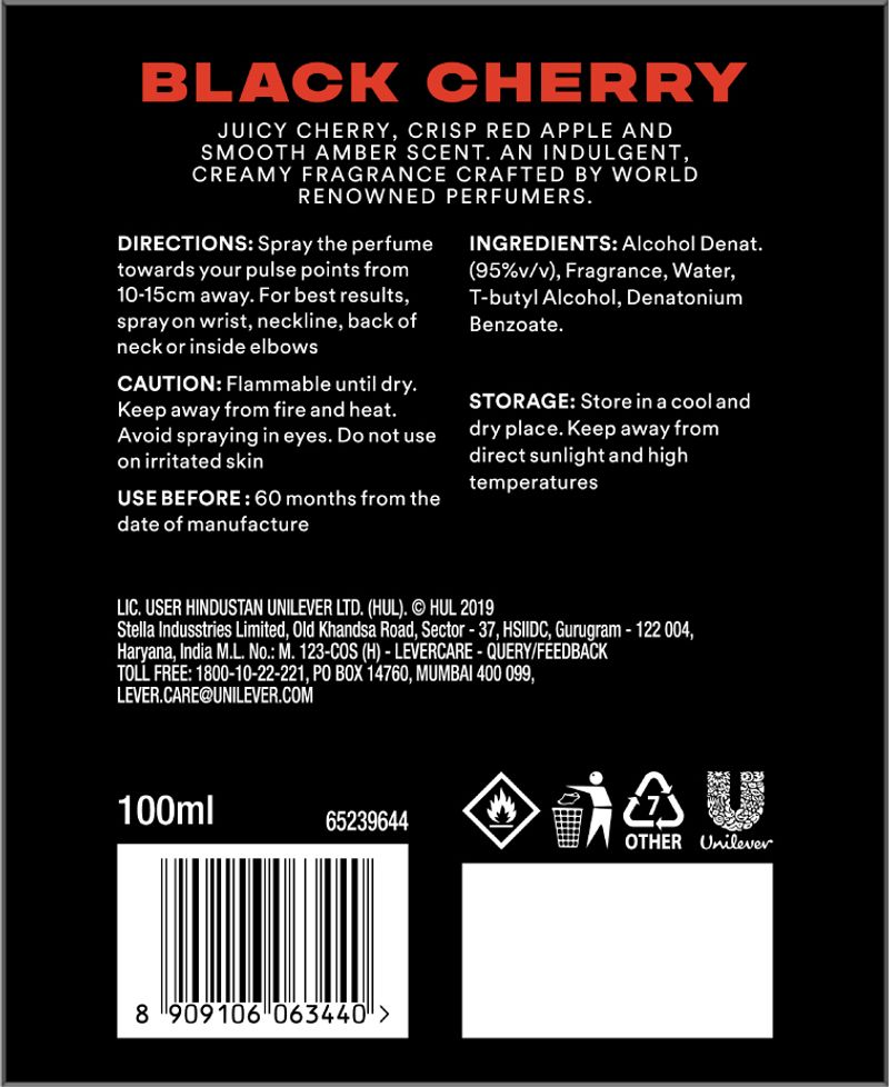 AXE Strong Perfume for Men Black Cherry Woody Fragrance 12Hr Long Lasting Eau de Parfum - 100 ml (For Men) - Image 4