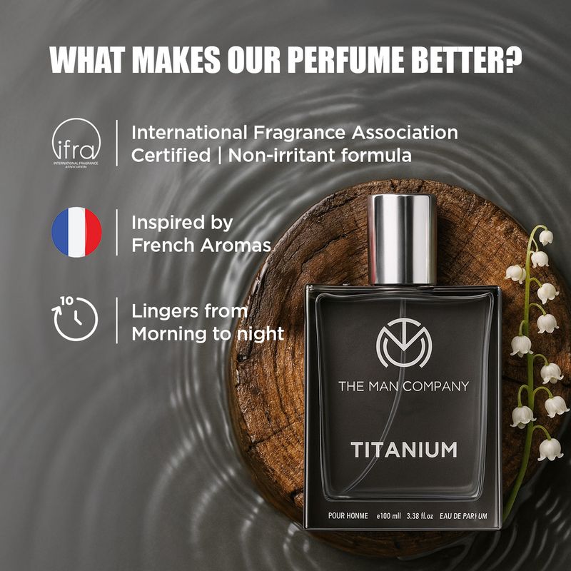 THE MAN COMPANY Titanium Perfume for Men 100 ml - Image 5