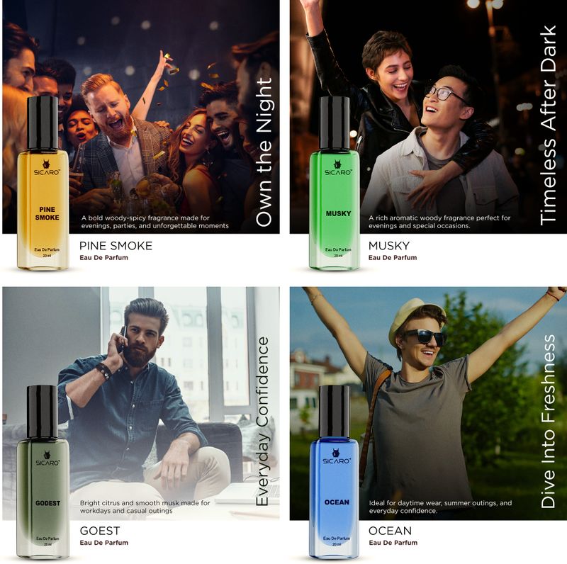 Sicaro Premium Perfume Gift Set Pack Pack of 4 · 20 ml (80 ml total) - Image 5