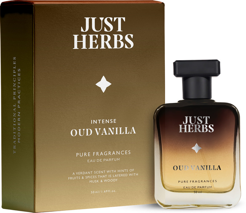 just herbs intense oud vanilla perfect gifting luxury scent long lasting fragrance eau de parfum 50 ml