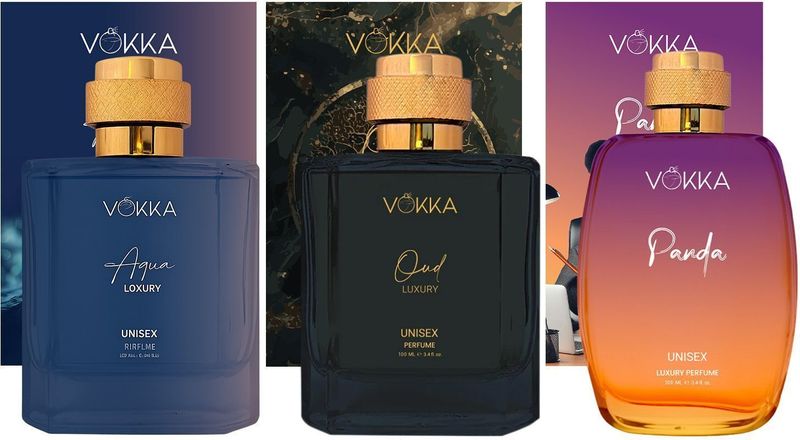 VOKKA Aqua, Oud & Panda Perfume Pack of 3 · 100 ml (300 ml total) - Image 2