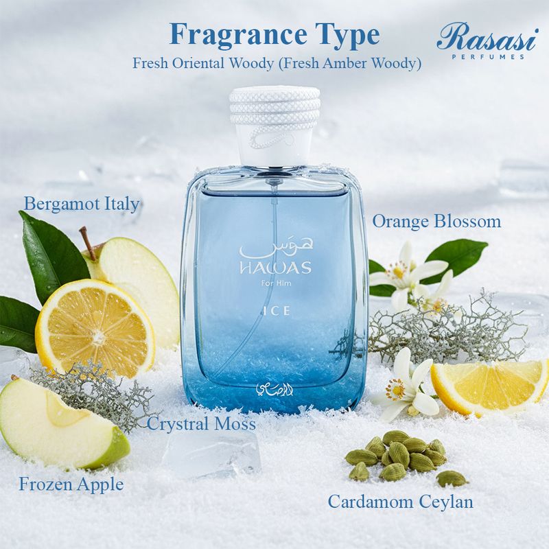 RASASI Hawas Ice pour homme Eau de Parfum 100 ml - Image 5