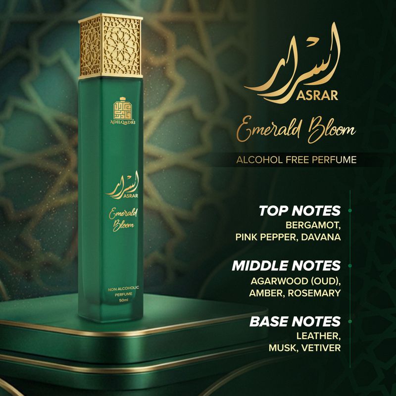 Adilqadri Asrar Emerald Bloom Non Alcoholic Perfume 50 ml - Image 3