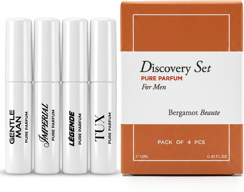BERGAMOT BEAUTE Discovery Set|4x3ml|Woody & Musky Notes|Long Lasting Perfume  -  12 ml (For Men)
