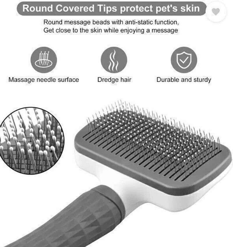 Paws Samrat Sleeker Thin Pin Comb Brush (Grey) - Image 4