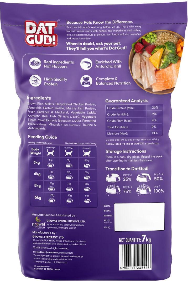DatGud Adult Dry Cat Food, 7 kg - Image 3