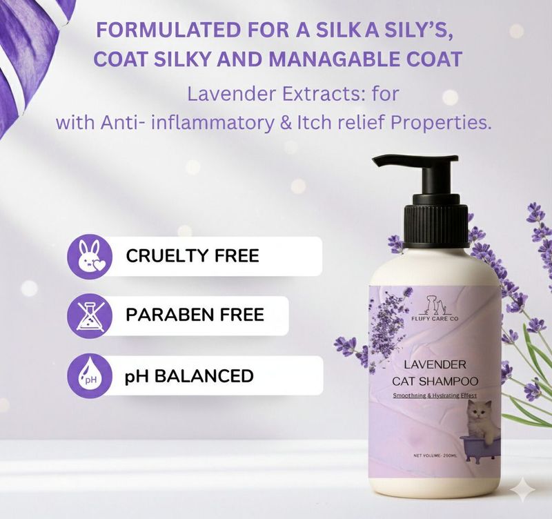 flufy care co Lavender Cat Shampoo 200ml - Image 3