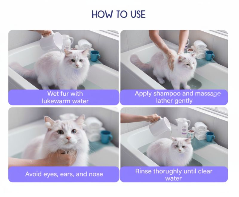 flufy care co Lavender Cat Shampoo 200ml - Image 5