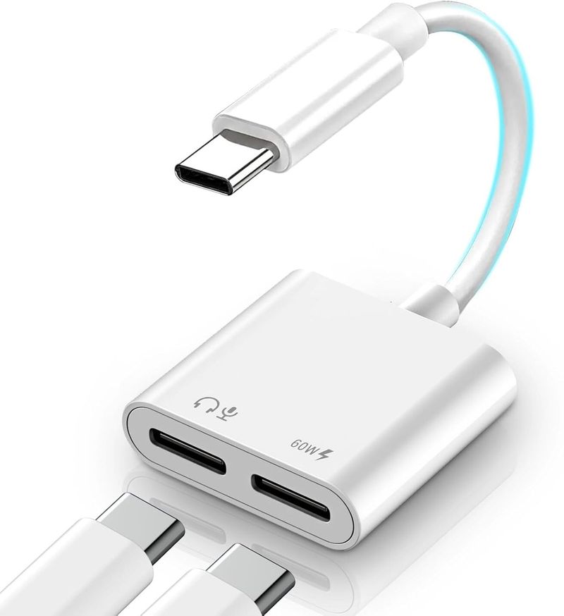 TECHGEAR White USB C Splitter 1 in 2 Out Headphone Adapter - Image 2