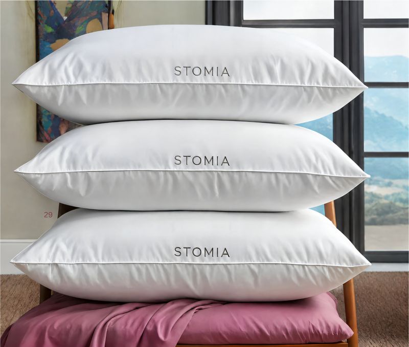 STOMIA Cotton Sleeping Pillow Pack of 3 White - Image 2