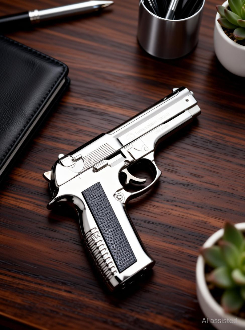 eGadget Gun Lighter Pistol Lighter Heavy Weight Metal Body Gun Pistol Shaped with Barrel Gun Gas Lighter, Pistol Shaped with Stand Heavy Metal Body, Barrel Pull Back Pocket Lighter deal from flipkart