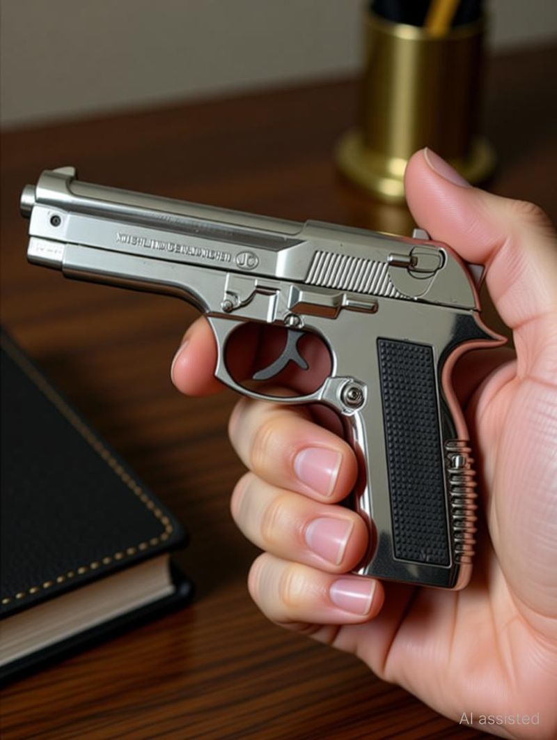 GLOBAL BROS ANTIOQUE 608 Heavy Metal Pistol Gun Lighter - Image 4