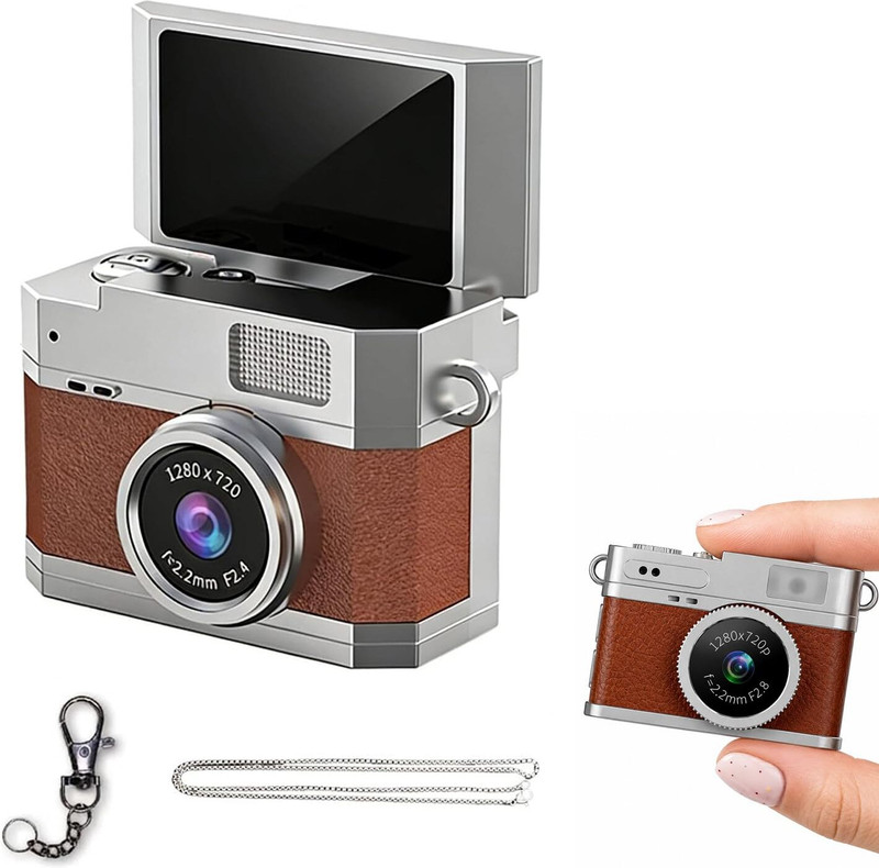 CASON 720P Mini Keychain Camera Pocket Digital Camera CX30 mini camera (2 MP, Brown)