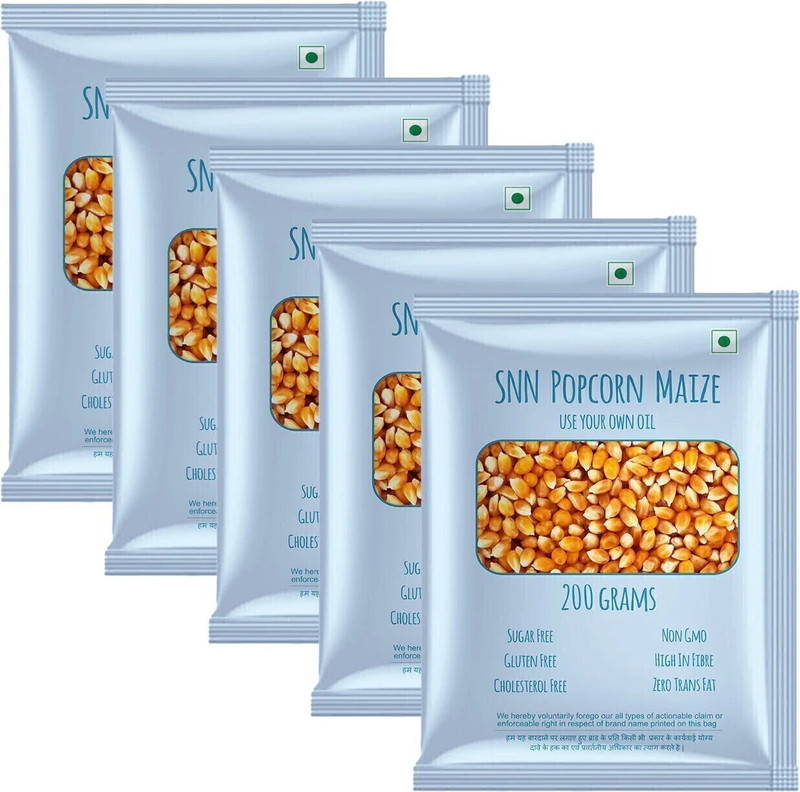 SHAH NANJI NAGSI SNN POPCORN MAIZE Raw Maize Popcorn 1 kg, Pack of 5
