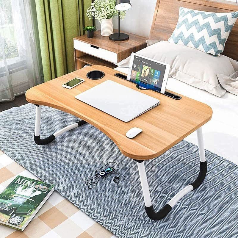 FurniGully Wood Portable Laptop Table Brown - Image 6