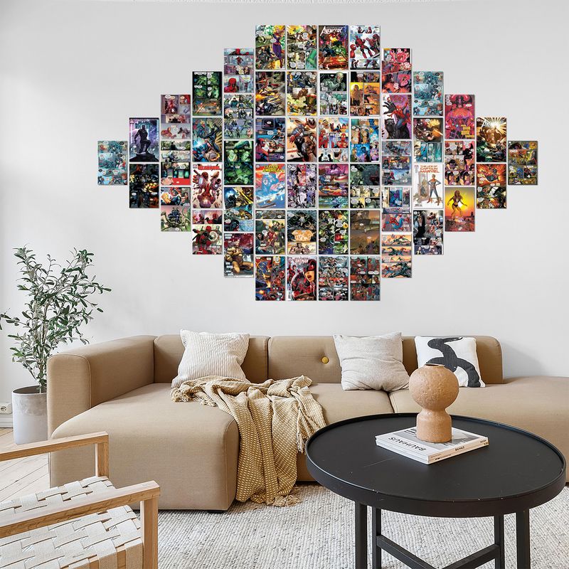 Omita Action Superhero Comic Panel Wall Poster Kit, 54 pcs - Image 2