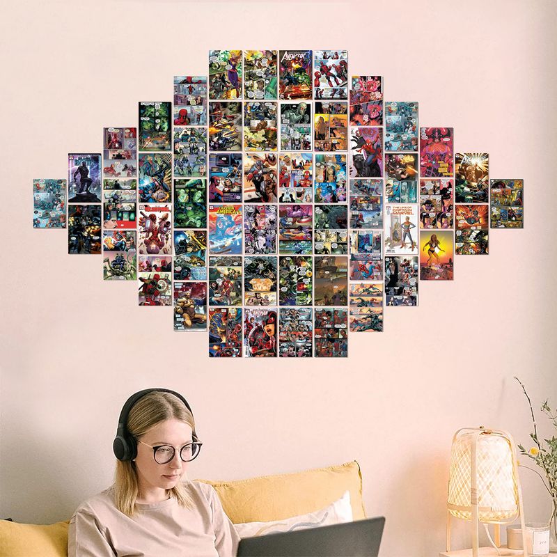 Omita Action Superhero Comic Panel Wall Poster Kit, 54 pcs - Image 3