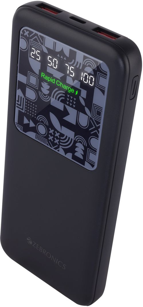 ZEBRONICS 10000 mAh 22.5W Slim Power Bank (Black) - Image 2