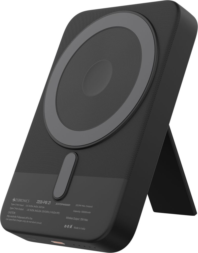 ZEBRONICS 10000 mAh With MagSafe Power Bank (Black, Lithium Polymer, Fast Charging for Mobile) - Image 2